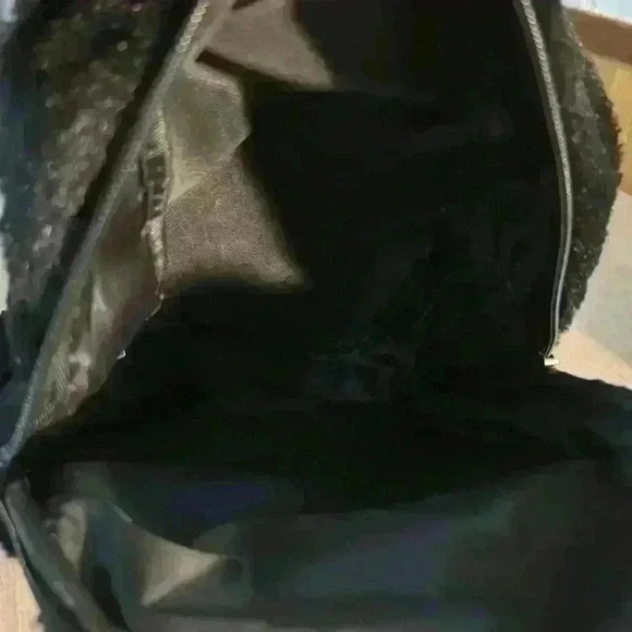 Furry Black Cat Mini Backpack w/ Pink Front Pocket - Picture 5 of 5